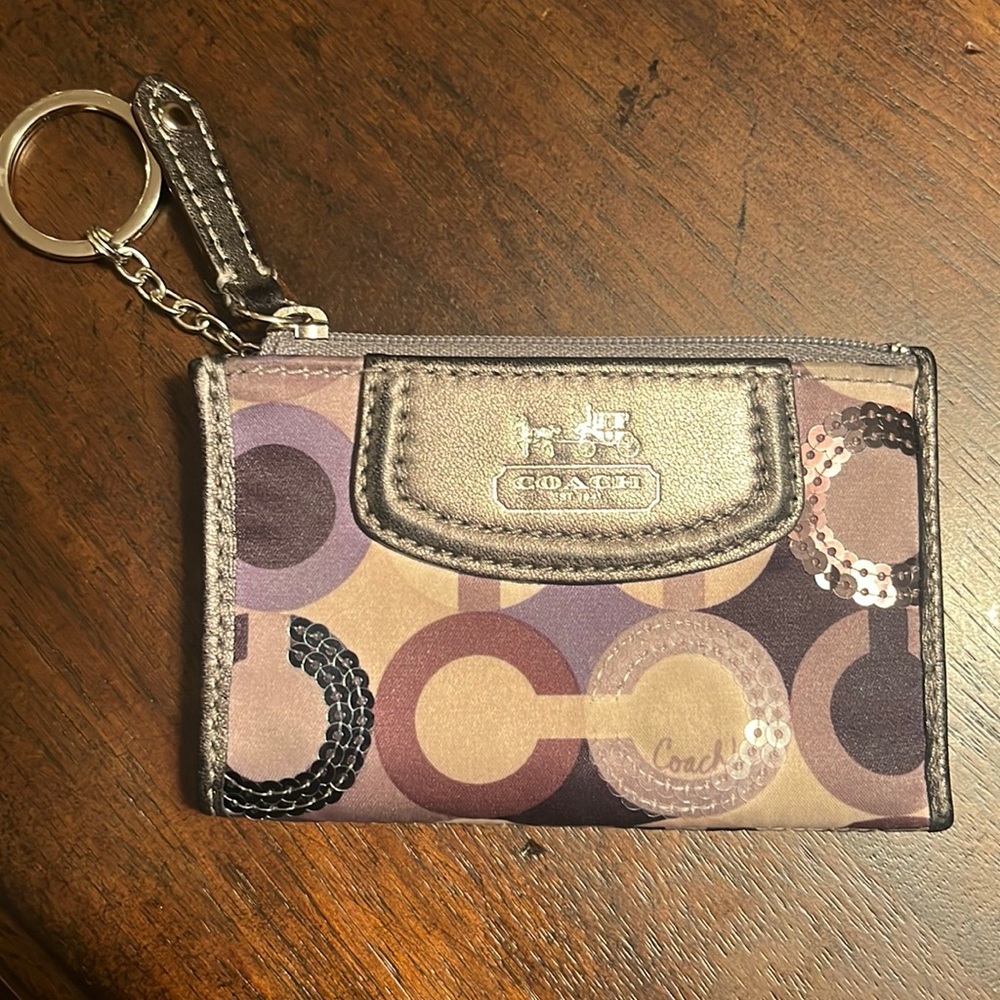 Coach Change Purse with Sequin Detailing